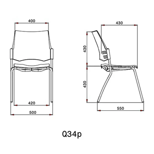 صندلی چهار پایه Q34p لیو - Image 5