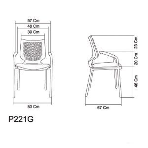 ابعاد صندلی دسته دار P221G نظری
