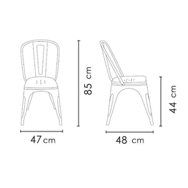 PIC12 ابعاد صندلی چهار پایه تولیکس N501W نظری