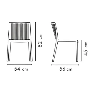 ابعاد صندلی چهار پایه N495 نظری