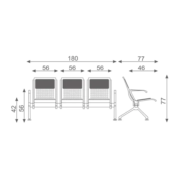 imageye___-_imgi_4_3910-4 ابعاد صندلی انتظار دو نفره مدل 3910 اروند